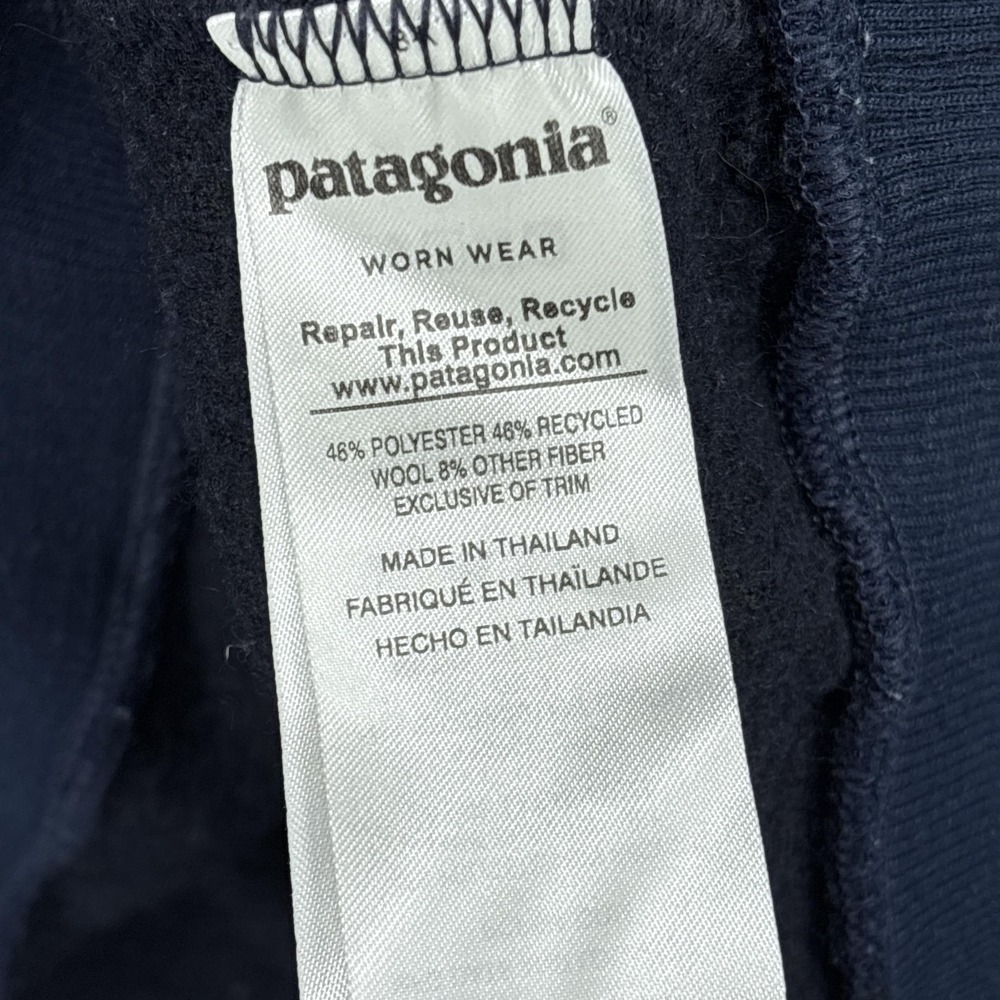 Patagonia Sweater Mens Medium Navy Blue Woolie Fleece 1/4 Zip Pullover Jacket‎ - Picture 5 of 11